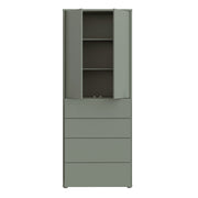 Alice Springs Tall Storage Cabinet with Push-to-Open Doors & 4 Drawers in Sage Green – image 5
