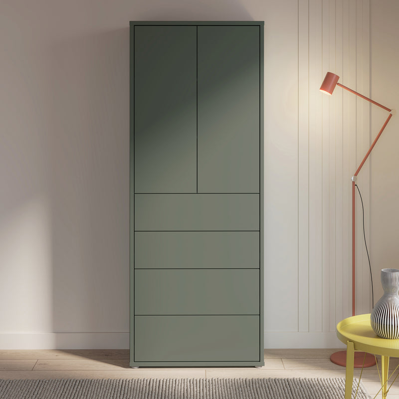 Alice Springs Tall Storage Cabinet with Push-to-Open Doors & 4 Drawers in Sage Green – image 6