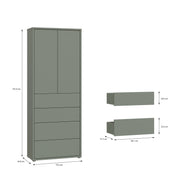 Alice Springs Tall Storage Cabinet with Push-to-Open Doors & 4 Drawers in Sage Green – image 9