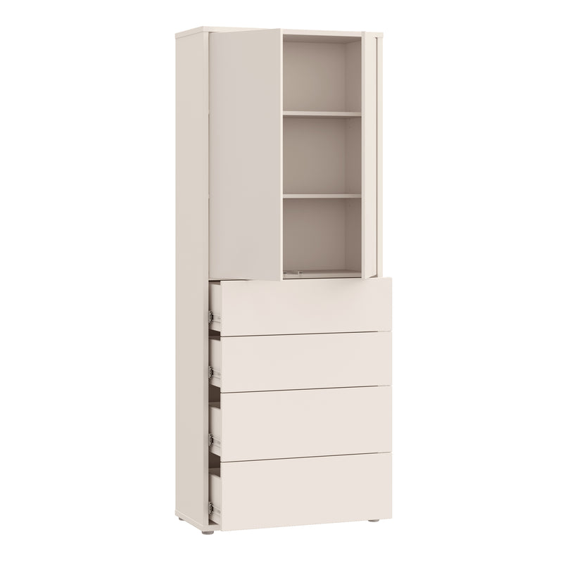 Alice Springs Tall Storage Cabinet with Push-to-Open Doors & 4 Drawers in Sand – image 4