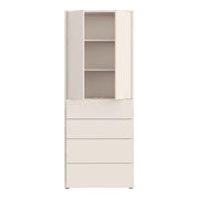 Alice Springs Tall Storage Cabinet with Push-to-Open Doors & 4 Drawers in Sand – image 5