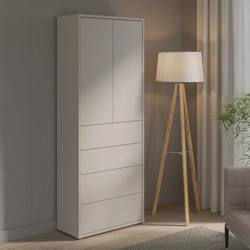 Alice Springs Tall Storage Cabinet with Push-to-Open Doors & 4 Drawers in Sand – image 7