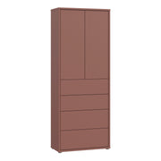 Alice Springs Tall Storage Cabinet with Push-to-Open Doors & 4 Drawers in Terracotta – image 1