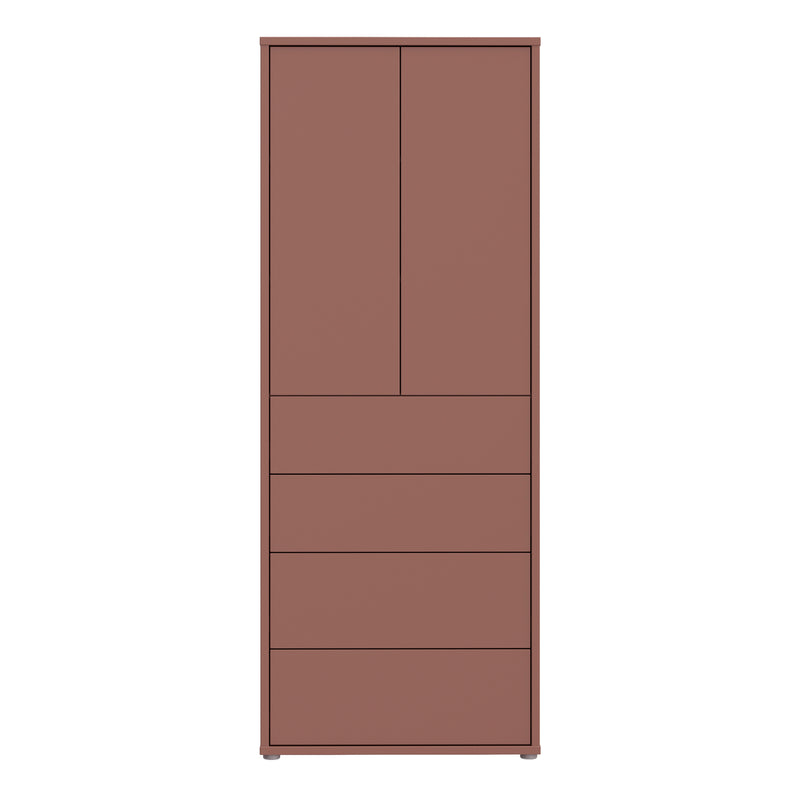 Alice Springs Tall Storage Cabinet with Push-to-Open Doors & 4 Drawers in Terracotta – image 2