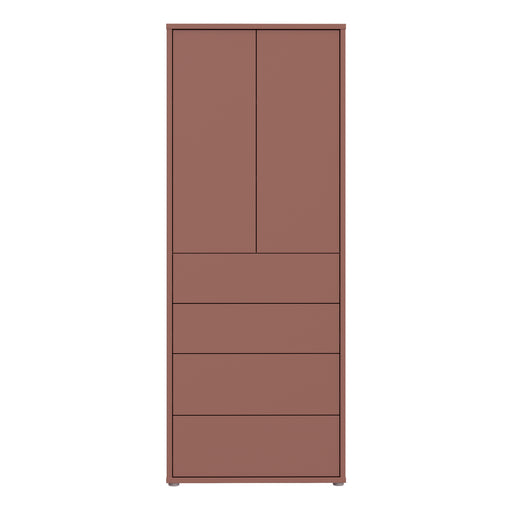 Alice Springs Tall Storage Cabinet with Push-to-Open Doors & 4 Drawers in Terracotta – image 2