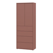 Alice Springs Tall Storage Cabinet with Push-to-Open Doors & 4 Drawers in Terracotta – image 3