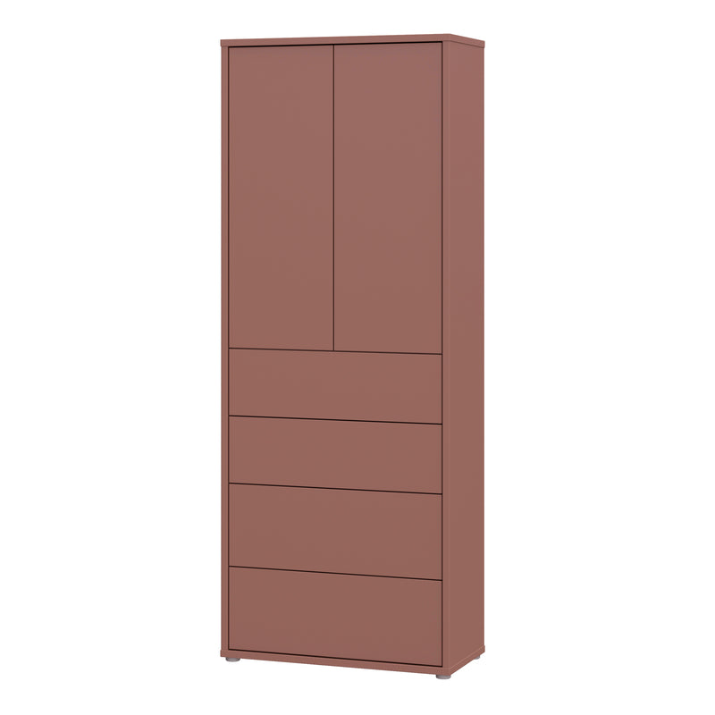 Alice Springs Tall Storage Cabinet with Push-to-Open Doors & 4 Drawers in Terracotta – image 3