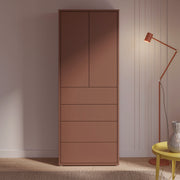 Alice Springs Tall Storage Cabinet with Push-to-Open Doors & 4 Drawers in Terracotta – image 6
