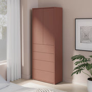Alice Springs Tall Storage Cabinet with Push-to-Open Doors & 4 Drawers in Terracotta – image 7