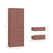 Alice Springs Tall Storage Cabinet with Push-to-Open Doors & 4 Drawers in Terracotta – image 9