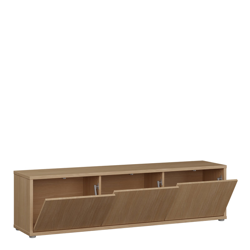 Alice Springs Wide TV Cabinet with 3 Doors Push-to-Open in Elegancia Oak – image 4