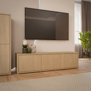 Alice Springs Wide TV Cabinet with 3 Doors Push-to-Open in Elegancia Oak – image 6