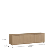 Alice Springs Wide TV Cabinet with 3 Doors Push-to-Open in Elegancia Oak – image 7