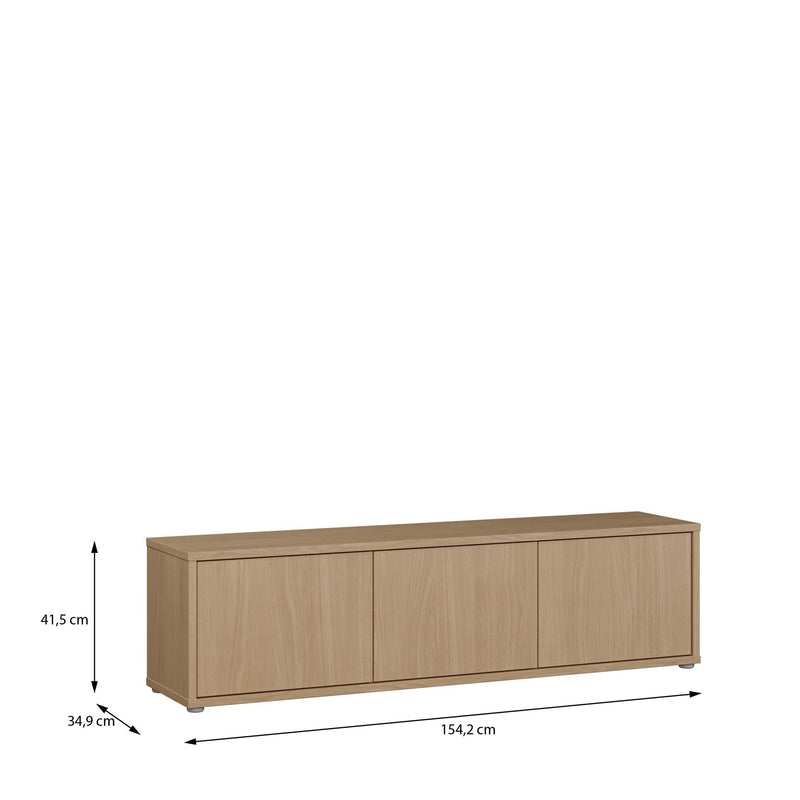 Alice Springs Wide TV Cabinet with 3 Doors Push-to-Open in Elegancia Oak – image 7