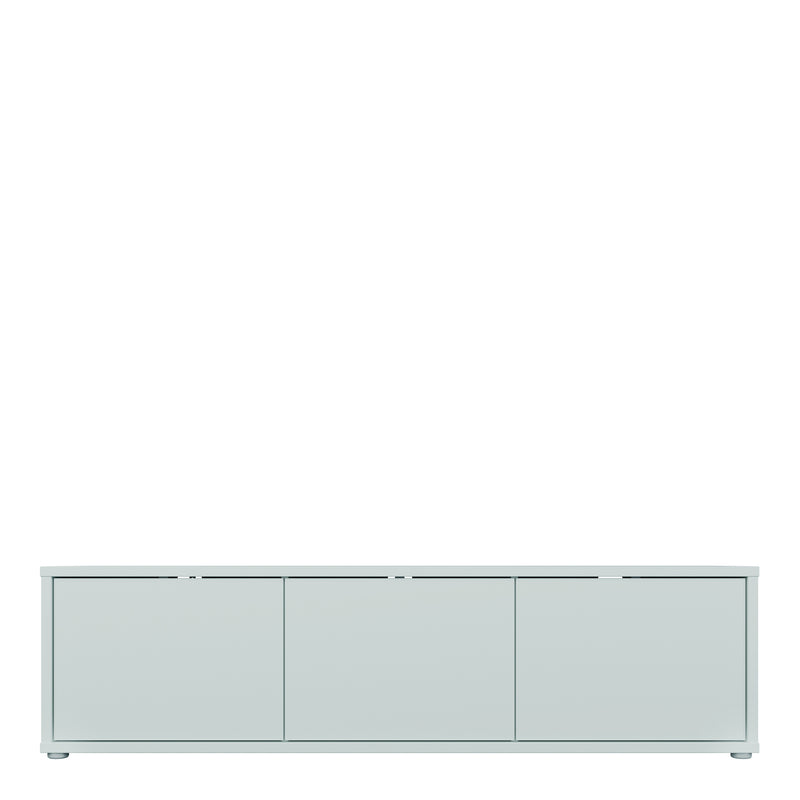 Alice Springs Wide TV Cabinet with 3 Doors Push-to-Open in Light Grey – image 2
