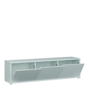 Alice Springs Wide TV Cabinet with 3 Doors Push-to-Open in Light Grey – image 4