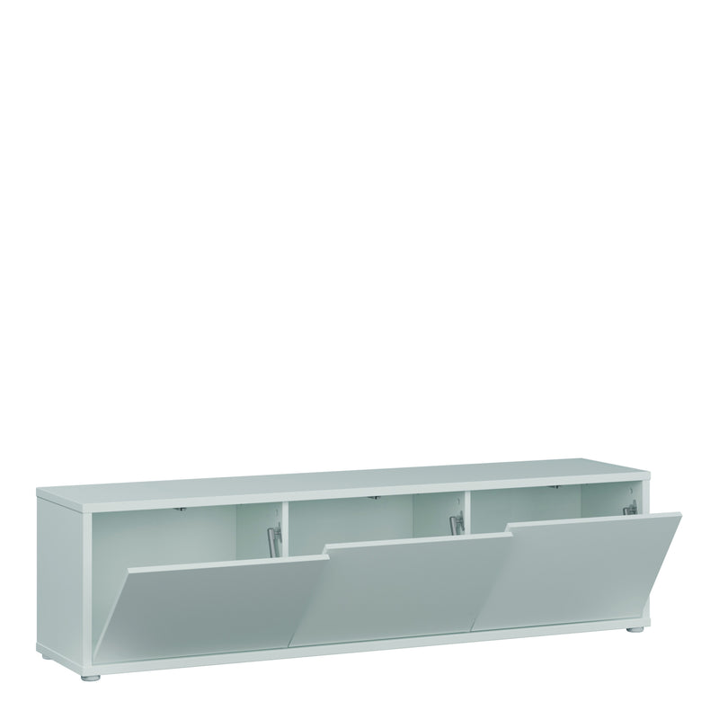 Alice Springs Wide TV Cabinet with 3 Doors Push-to-Open in Light Grey – image 4