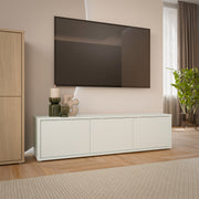 Alice Springs Wide TV Cabinet with 3 Doors Push-to-Open in Light Grey – image 6