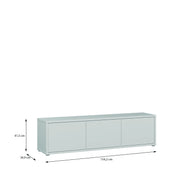 Alice Springs Wide TV Cabinet with 3 Doors Push-to-Open in Light Grey – image 7