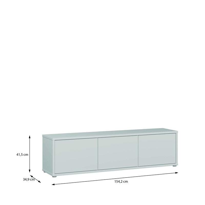 Alice Springs Wide TV Cabinet with 3 Doors Push-to-Open in Light Grey – image 7