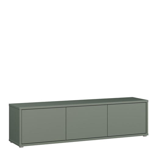 Alice Springs Wide TV Cabinet with 3 Doors Push-to-Open in Sage Green – image 1