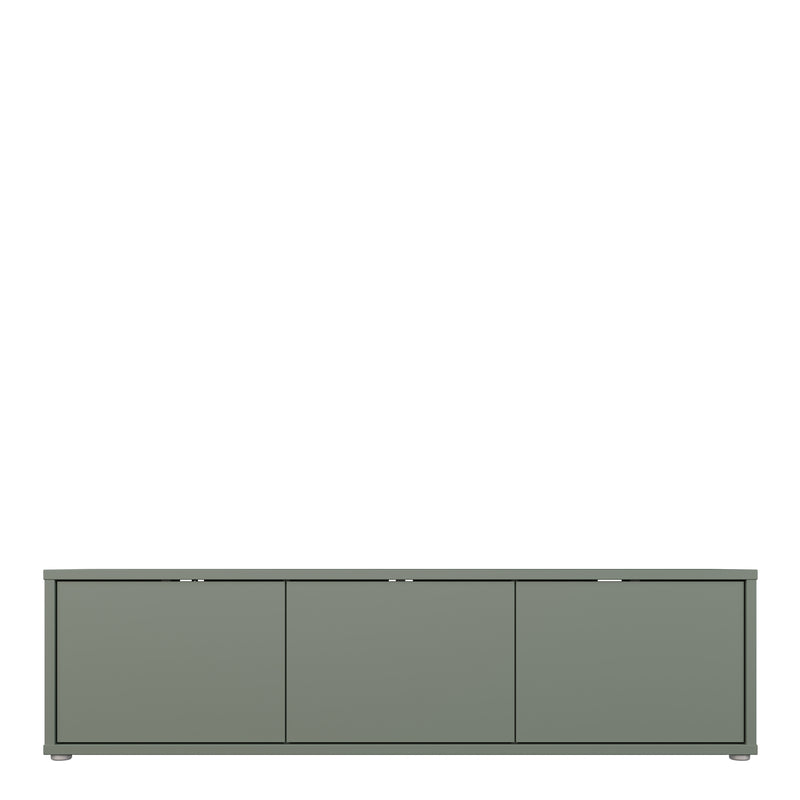 Alice Springs Wide TV Cabinet with 3 Doors Push-to-Open in Sage Green – image 2