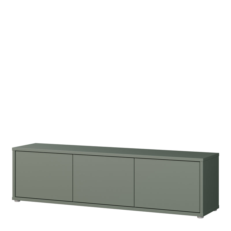 Alice Springs Wide TV Cabinet with 3 Doors Push-to-Open in Sage Green – image 3