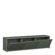 Alice Springs Wide TV Cabinet with 3 Doors Push-to-Open in Sage Green – image 4