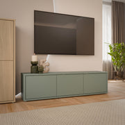 Alice Springs Wide TV Cabinet with 3 Doors Push-to-Open in Sage Green – image 6