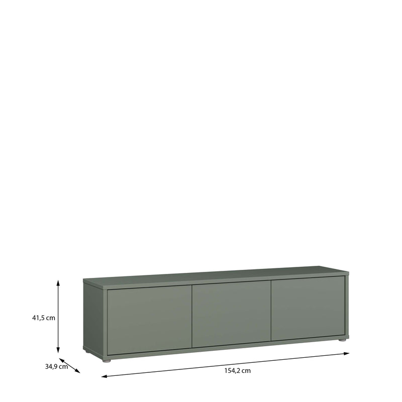 Alice Springs Wide TV Cabinet with 3 Doors Push-to-Open in Sage Green – image 7