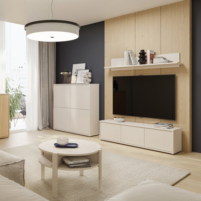 Alice Springs Wide TV Cabinet with 3 Doors Push-to-Open in Sand – image 7