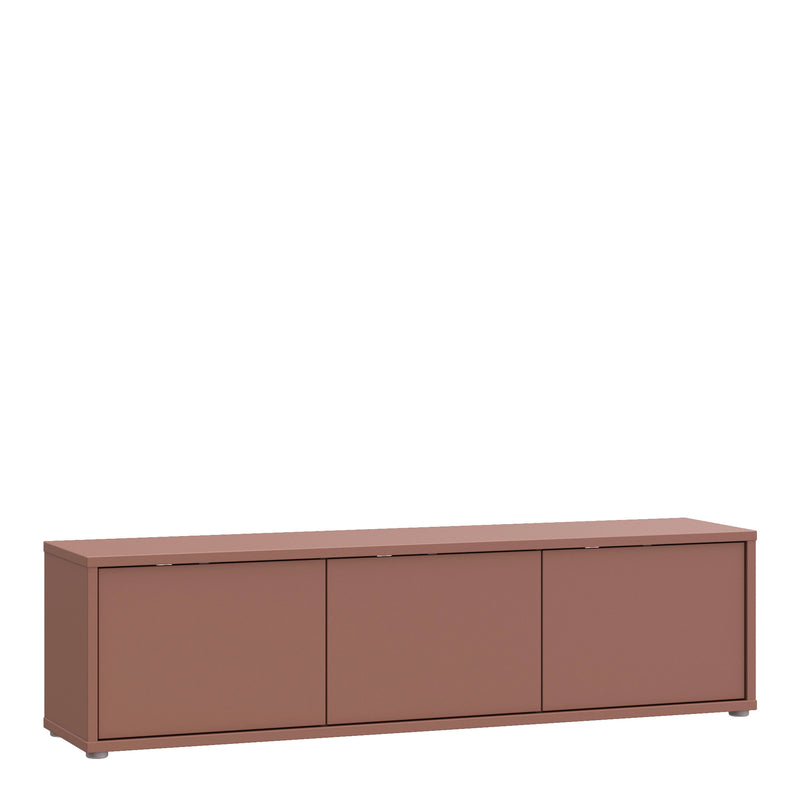 Alice Springs Wide TV Cabinet with 3 Doors Push-to-Open in Terracotta – image 1