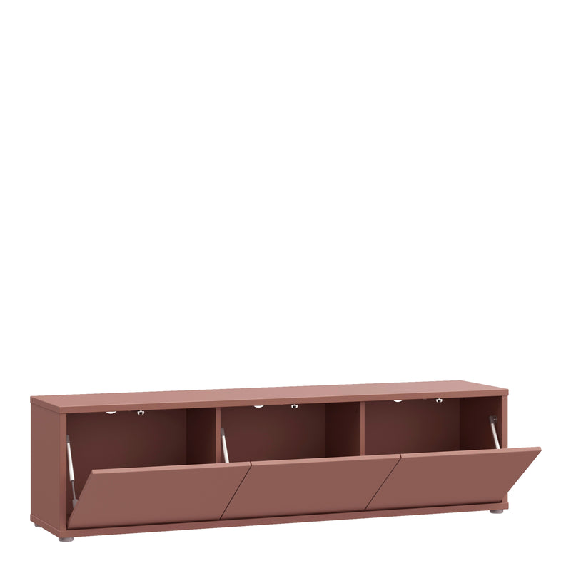 Alice Springs Wide TV Cabinet with 3 Doors Push-to-Open in Terracotta – image 4