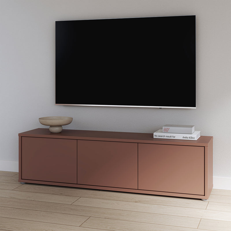 Alice Springs Wide TV Cabinet with 3 Doors Push-to-Open in Terracotta – image 7