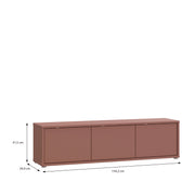 Alice Springs Wide TV Cabinet with 3 Doors Push-to-Open in Terracotta – image 8