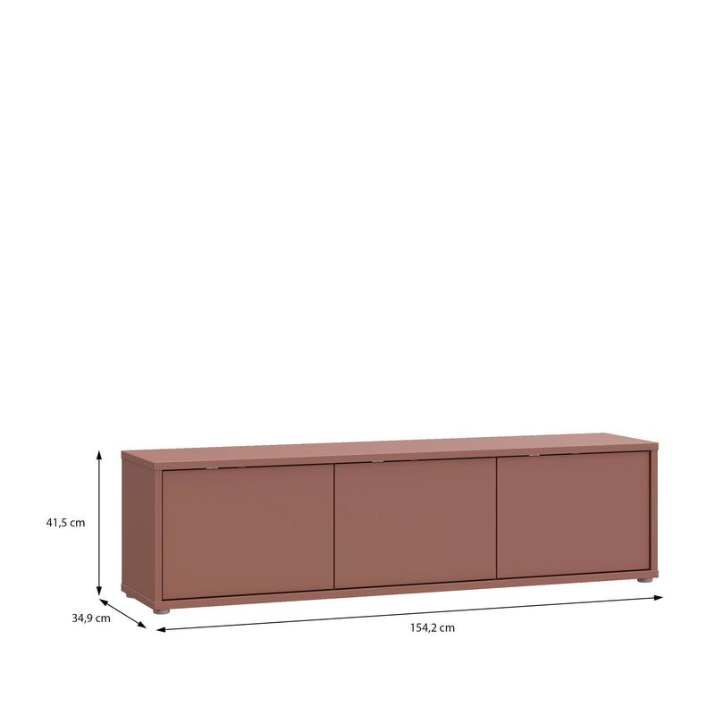 Alice Springs Wide TV Cabinet with 3 Doors Push-to-Open in Terracotta – image 8