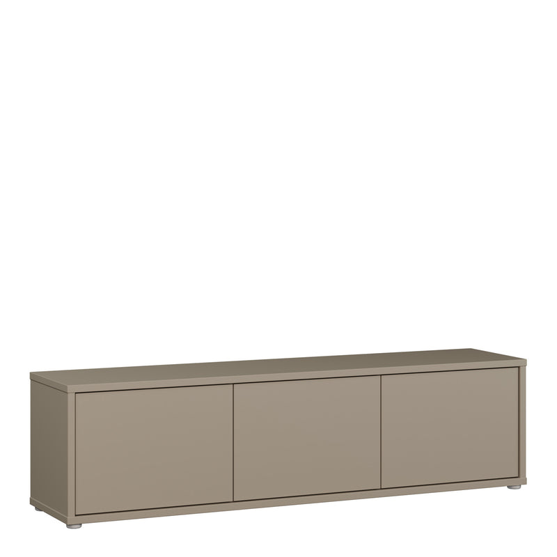 Alice Springs Wide TV Cabinet with 3 Doors Push-to-Open in Taupe – image 1