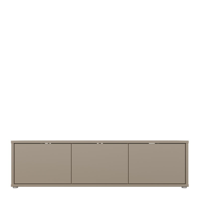 Alice Springs Wide TV Cabinet with 3 Doors Push-to-Open in Taupe – image 2
