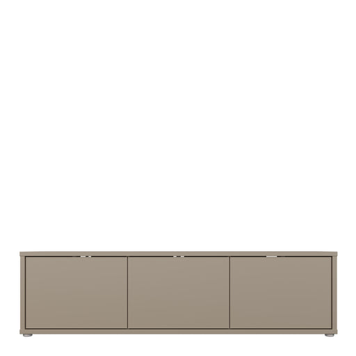 Alice Springs Wide TV Cabinet with 3 Doors Push-to-Open in Taupe – image 2