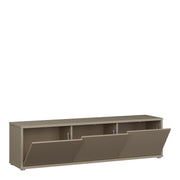 Alice Springs Wide TV Cabinet with 3 Doors Push-to-Open in Taupe – image 4