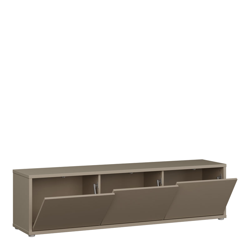 Alice Springs Wide TV Cabinet with 3 Doors Push-to-Open in Taupe – image 4