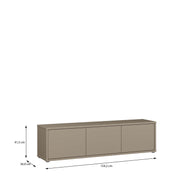 Alice Springs Wide TV Cabinet with 3 Doors Push-to-Open in Taupe – image 7