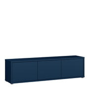 Alice Springs Wide TV Cabinet with 3 Doors Push-to-Open in Night Blue – image 1