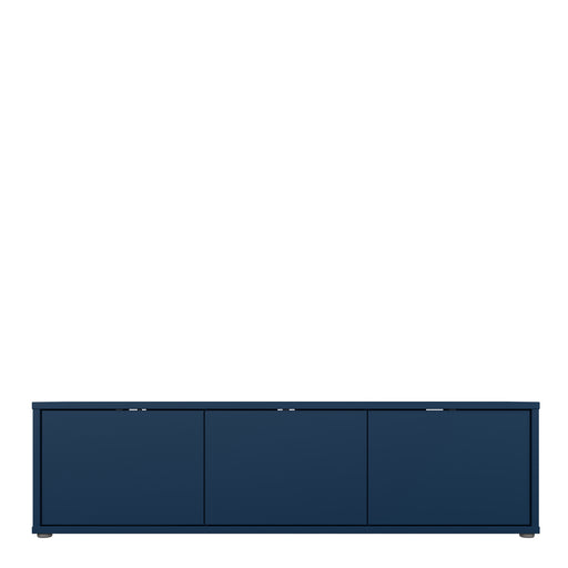 Alice Springs Wide TV Cabinet with 3 Doors Push-to-Open in Night Blue – image 2