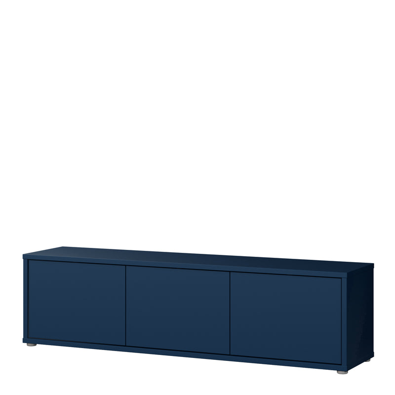 Alice Springs Wide TV Cabinet with 3 Doors Push-to-Open in Night Blue – image 3