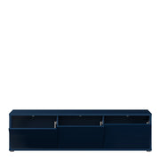 Alice Springs Wide TV Cabinet with 3 Doors Push-to-Open in Night Blue – image 5