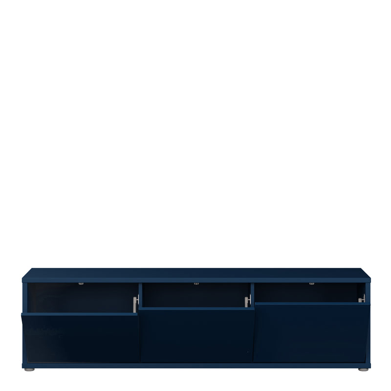 Alice Springs Wide TV Cabinet with 3 Doors Push-to-Open in Night Blue – image 5