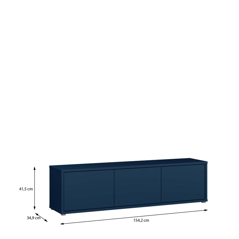 Alice Springs Wide TV Cabinet with 3 Doors Push-to-Open in Night Blue – image 7