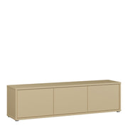 Alice Springs Wide TV Cabinet with 3 Doors Push-to-Open in Butter Yellow – image 1