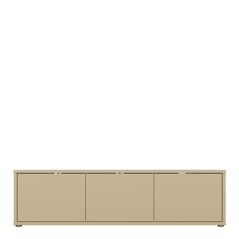 Alice Springs Wide TV Cabinet with 3 Doors Push-to-Open in Butter Yellow – image 2